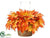 Silk Plants Direct Maple Leaf Centerpiece - Flame - Pack of 1