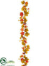 Silk Plants Direct Fall Grape Leaf, Berry Garland - Orange Green - Pack of 6