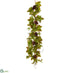Silk Plants Direct Maple, Pine Cone Garland - Green Burgundy - Pack of 4