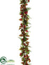 Silk Plants Direct Coleus, Fern Garland - Burgundy Green - Pack of 6