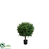 Silk Plants Direct Outdoor Tea Leaf Topiary Ball - Green - Pack of 2