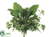 Silk Plants Direct Hosta, Leather Fern, Ivy Bush - Green - Pack of 6