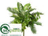 Silk Plants Direct Dieffenbachia, Palm, Pothos Bush - Green - Pack of 6