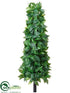 Silk Plants Direct Laurel Leaf Cone Topiary - Green - Pack of 2