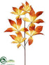 Silk Plants Direct Buckeye Leaf Spray - Mustard - Pack of 6
