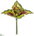 Silk Plants Direct Begonia Leaf Bundle - Green Purple - Pack of 6