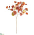 Silk Plants Direct Brushed-Gold Eucalyptus Leaf Spray - Orange Burgundy - Pack of 6