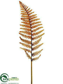 Leather Fern Spray - Orange Brown - Pack of 12