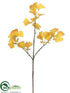 Silk Plants Direct Gingko Spray - Yellow Two Tone - Pack of 12