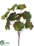 Silk Plants Direct Burlap Geranium Leaf Spray - Green Burgundy - Pack of 6