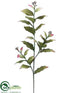 Silk Plants Direct Hydrangea Leaf Spray - Olive Green Burgundy - Pack of 12