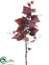 Silk Plants Direct Metallic Grape Leaf Spray - Brown Two Tone - Pack of 12