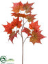 Silk Plants Direct Large Maple Leaf Spray - Flame Two Tone - Pack of 6