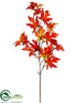 Silk Plants Direct Maple Leaf Spray - Orange Flame - Pack of 12