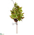 Silk Plants Direct Maple, Pine Cone Spray - Green Burgundy - Pack of 12