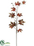 Silk Plants Direct Glitter Maple Leaf Spray - Red Burgundy - Pack of 6