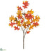 Silk Plants Direct Oak Leaf Spray With Acorn - Flame - Pack of 6
