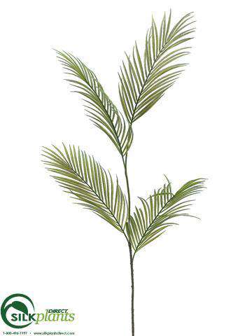 faux green palm plant leaf branch Faux Palm Trees | Areca Palm Spray in Green