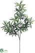 Silk Plants Direct Podocarpus Spray - Green - Pack of 12
