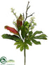 Silk Plants Direct Magnolia, Fatsia, Eucalyptus Seed Spray - Green - Pack of 12