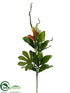 Silk Plants Direct Magnolia, Fatsia, Eucalyptus Seed Spray - Green - Pack of 6