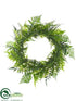 Silk Plants Direct Fern Wreath - Green - Pack of 2