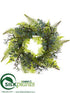 Silk Plants Direct Plastic Fern,  Eucalyptus, Twig Wreath - Green Gray - Pack of 1