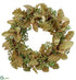Silk Plants Direct Oak Wreath With Berry - Cream Olive Green - Pack of 2