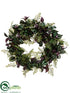 Silk Plants Direct Wandering Jew/Maidenhair Fern Wreath - Purple Green - Pack of 4