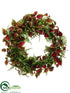 Silk Plants Direct Coleus, Fern Wreath - Burgundy Green - Pack of 4