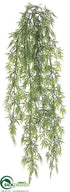 Silk Plants Direct Mini Bamboo Hanging Bush - Green Frosted - Pack of 6