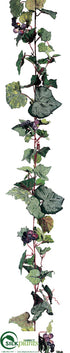 Silk Plants Direct Grape Garland - Green Frosted - Pack of 6