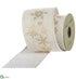 Silk Plants Direct Snowflake Foil Print Ribbon - Gold Beige - Pack of 6