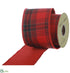 Silk Plants Direct Plaid Ribbon - Red Two Tone - Pack of 6