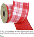 Silk Plants Direct Plaid Ribbon - Red Two Tone - Pack of 6