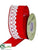 Dupion Ribbon - Red White - Pack of 6