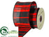 Silk Plants Direct Plaid Ribbon - Red Black - Pack of 6