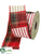 Plaid, Stripe Ribbon - Red Green - Pack of 6