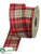 Plaid Ribbon - Red Green - Pack of 6