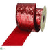 Silk Plants Direct Sequin Ribbon - Red Green - Pack of 6