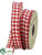 Ribbon - White Red - Pack of 6