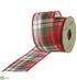Silk Plants Direct Plaid Ribbon - Red Green - Pack of 6