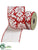 Damask Ribbon - Red White - Pack of 6