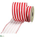 Silk Plants Direct Stripe Ribbon - Red White - Pack of 6