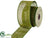 Burlap Linen Ribbon - Green - Pack of 6