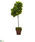 Silk Plants Direct Fiddle Leaf Artificial Tree in Brown Planter - Pack of 1