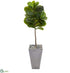 Silk Plants Direct Fiddle Leaf Artificial Tree in Cement Planter - Pack of 1