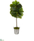 Silk Plants Direct Fiddle Leaf Artificial Tree in Vintage Metal Pail - Pack of 1