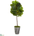 Silk Plants Direct Fiddle Leaf Artificial Tree in Decorative Tin Planter - Pack of 1