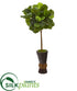 Silk Plants Direct Fiddle Leaf Artificial Tree in Bamboo Planter - Pack of 1